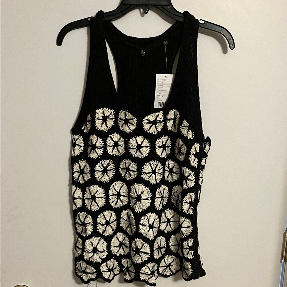 Anthropologie knitted and knotted Black and White Patterned Women's Top